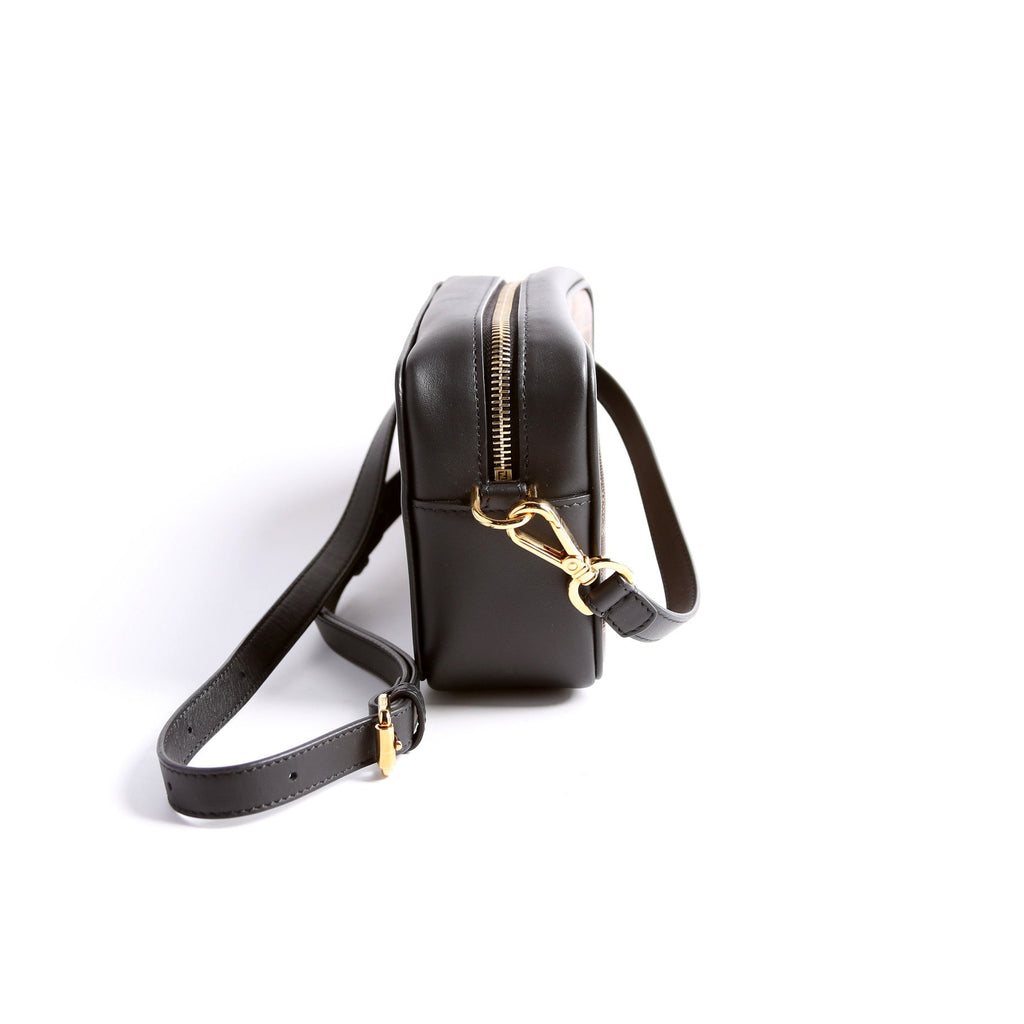 Zucca Coated Canvas Mini Camera Bag Brown