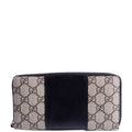 451249 GG Supreme/Leather Zip Around Wallet Beige/Black