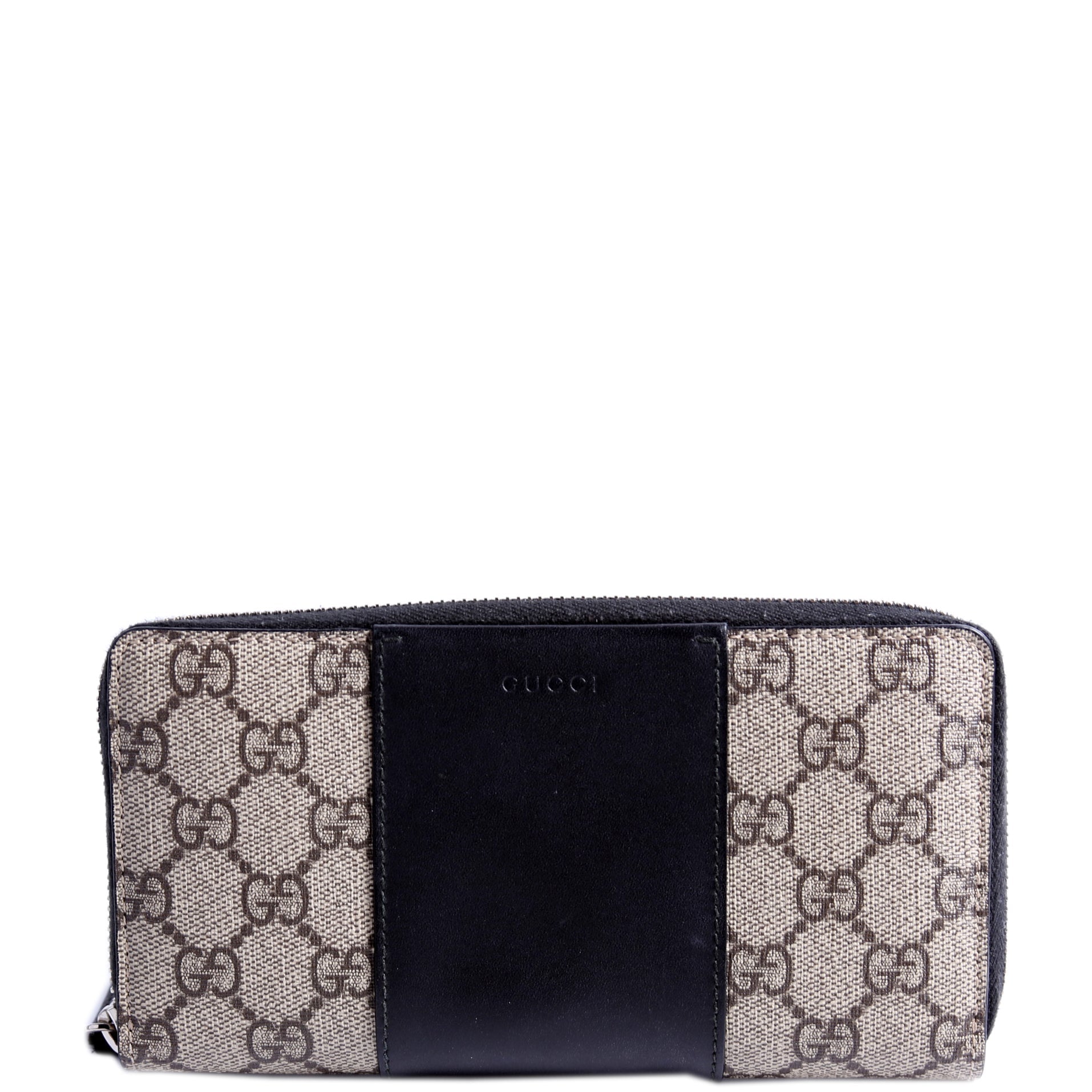 451249 GG Supreme/Leather Zip Around Wallet Beige/Black
