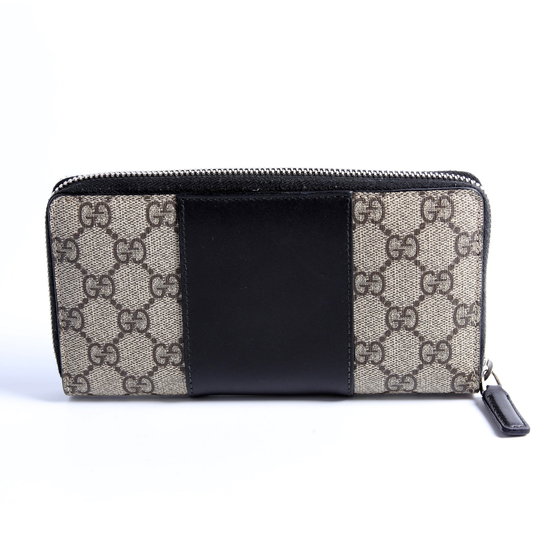 451249 GG Supreme/Leather Zip Around Wallet Beige/Black