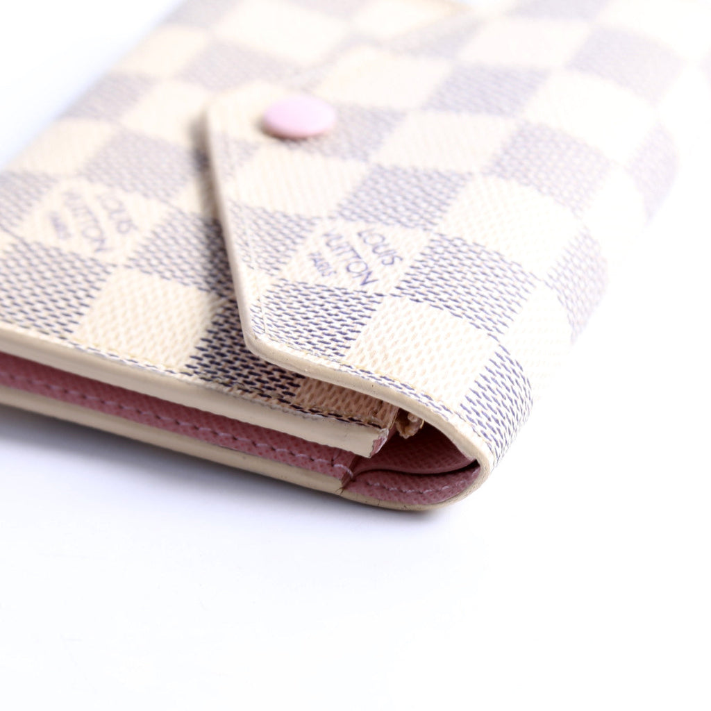 Victorine Wallet Damier Azur Pink