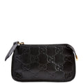 447964 GG Leather Key Pouch Black