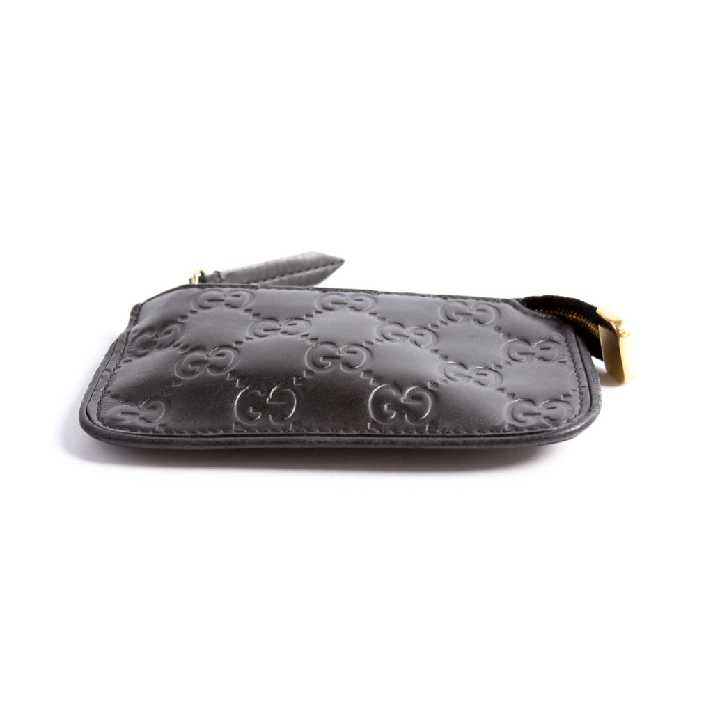 447964 GG Leather Key Pouch Black