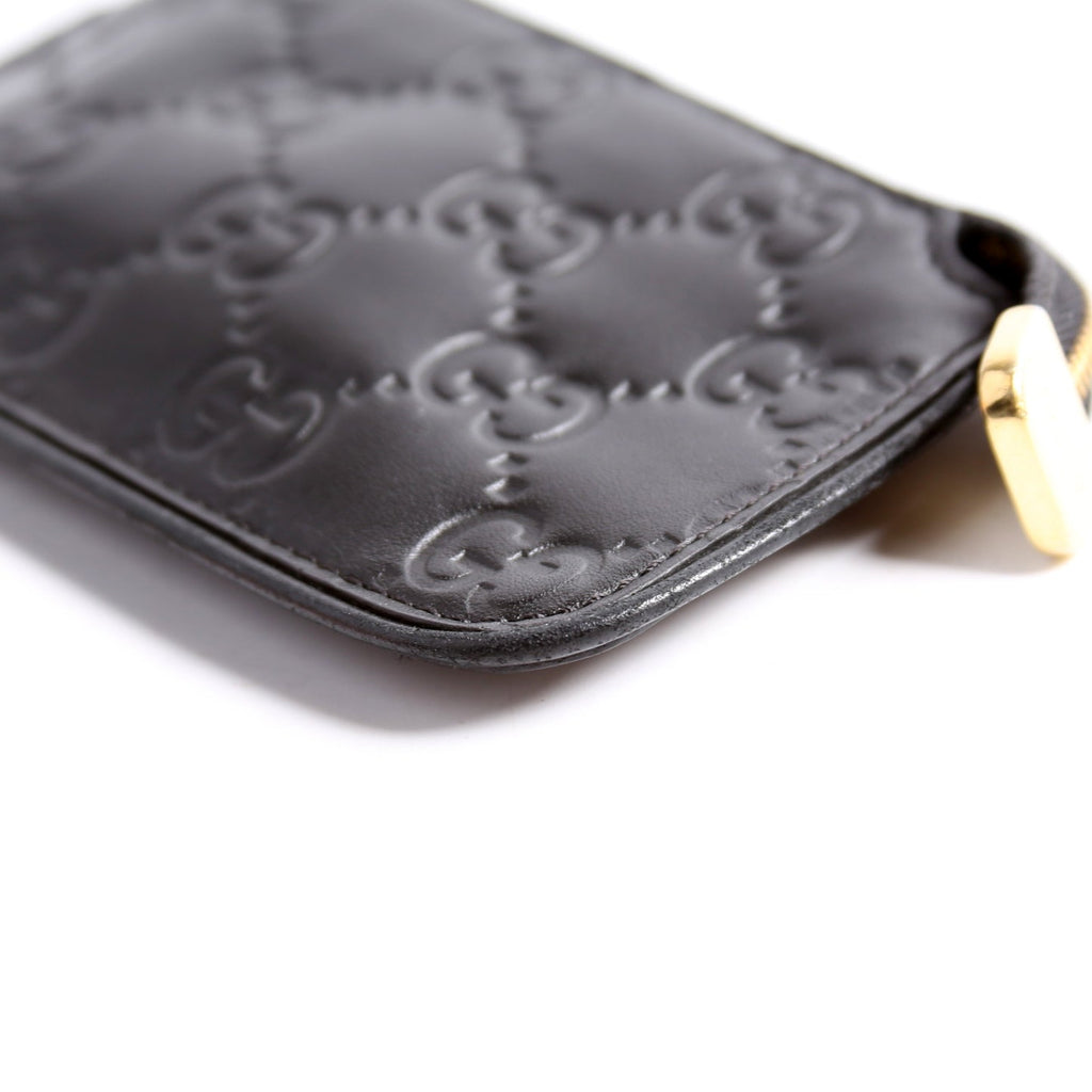 447964 GG Leather Key Pouch Black