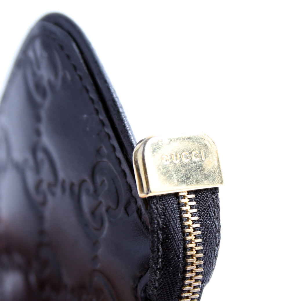 447964 GG Leather Key Pouch Black