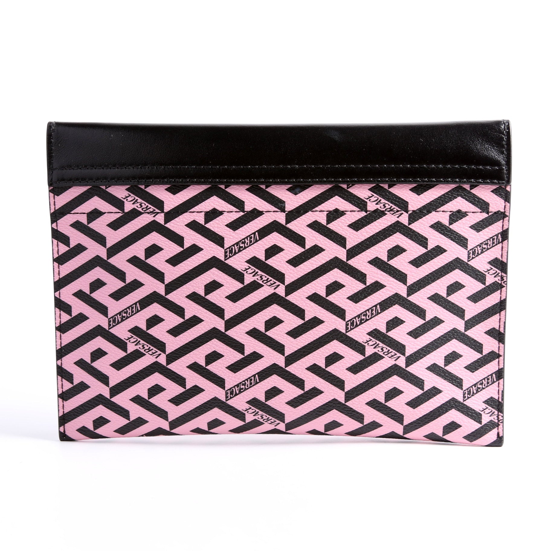 Envelope Pouch 3-Piece Set Greca Print Canvas Multicolor/Black