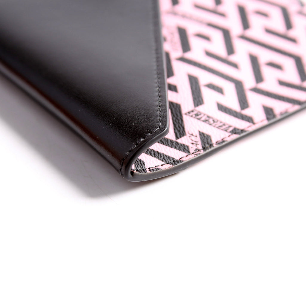 Envelope Pouch 3-Piece Set Greca Print Canvas Multicolor/Black