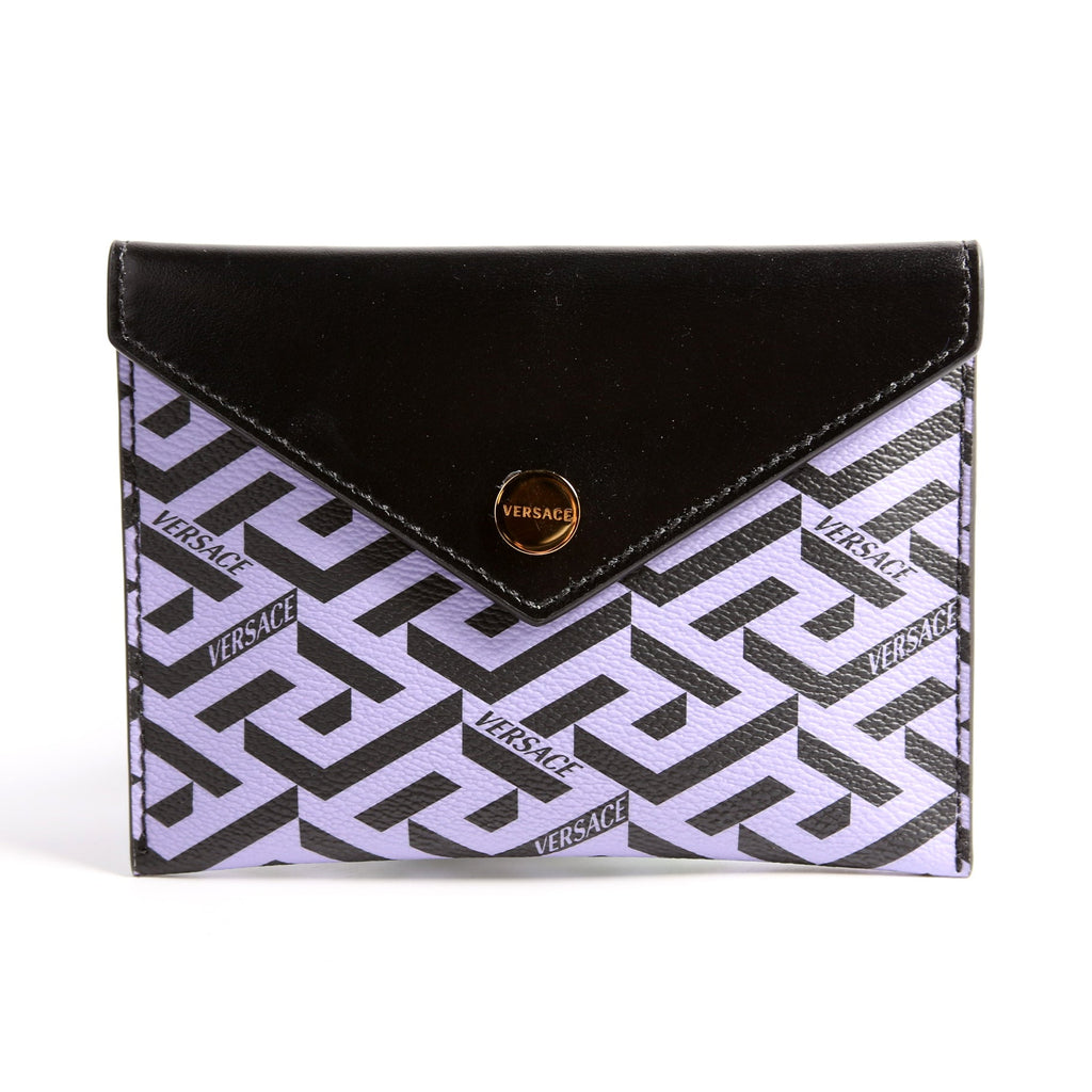 Envelope Pouch 3-Piece Set Greca Print Canvas Multicolor/Black