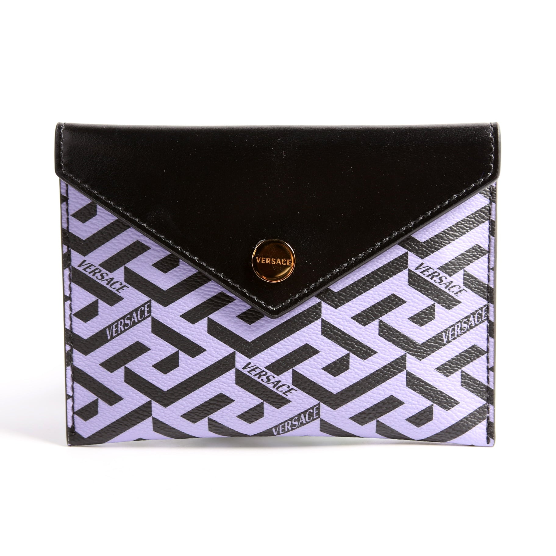 Envelope Pouch 3-Piece Set Greca Print Canvas Multicolor/Black