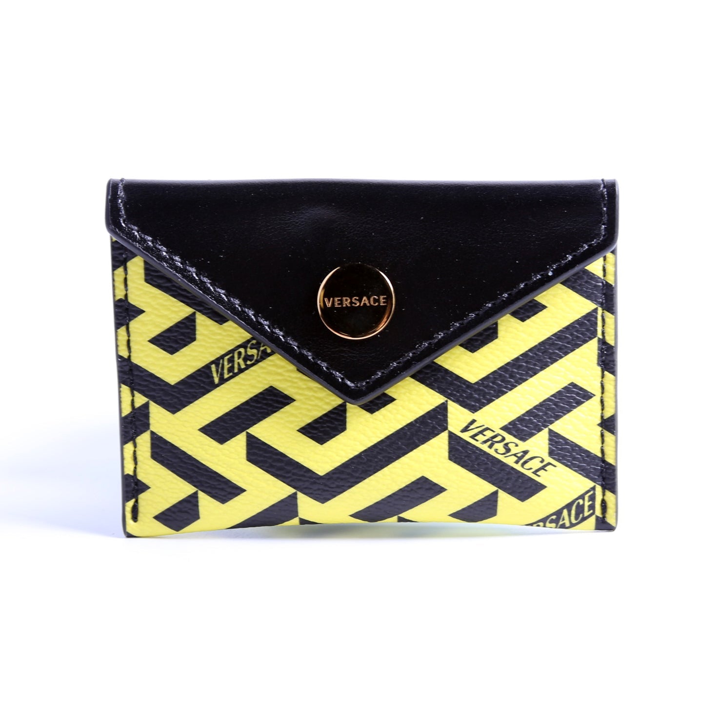 Envelope Pouch 3-Piece Set Greca Print Canvas Multicolor/Black