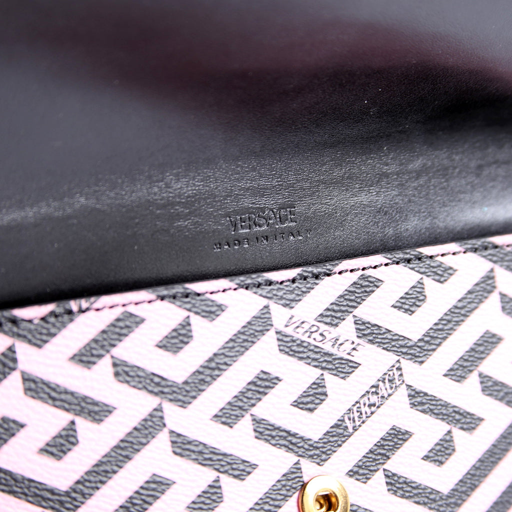 Envelope Pouch 3-Piece Set Greca Print Canvas Multicolor/Black
