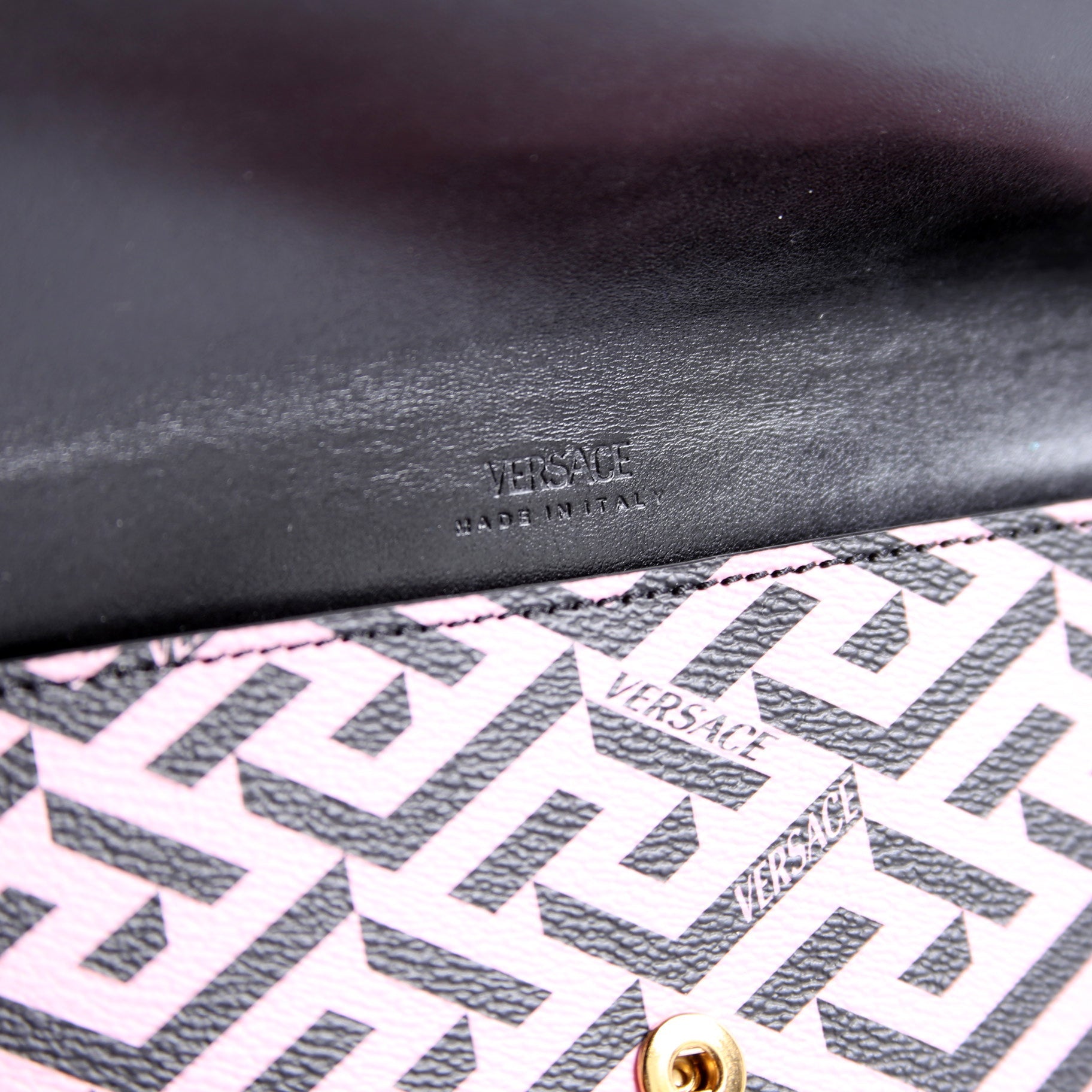 Envelope Pouch 3-Piece Set Greca Print Canvas Multicolor/Black