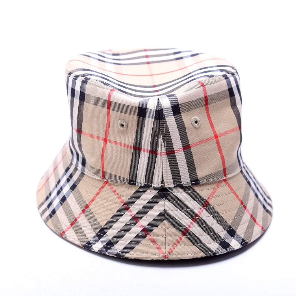 Vintage Check Bucket Hat Size Medium Tan
