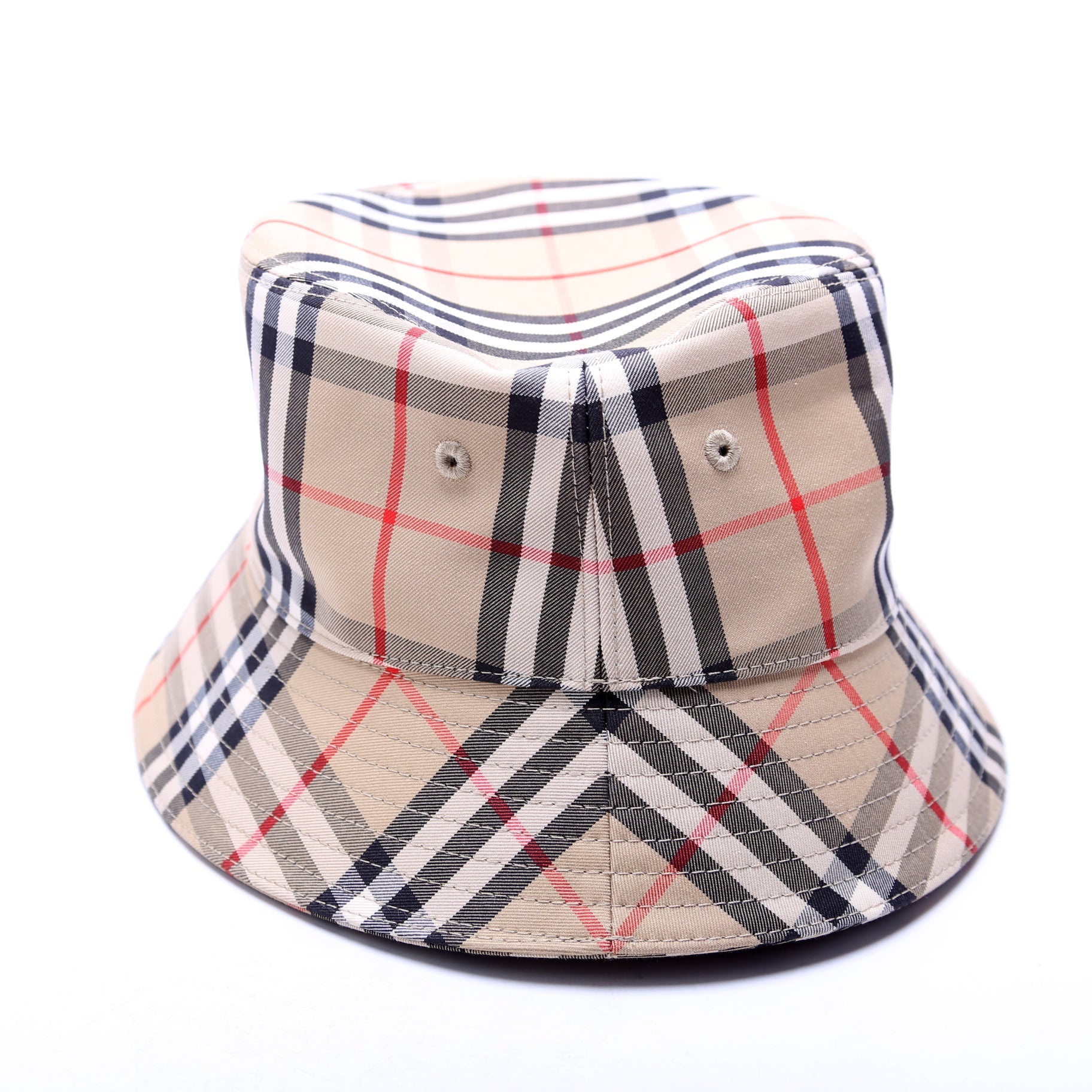 Vintage Check Bucket Hat Size Medium Tan