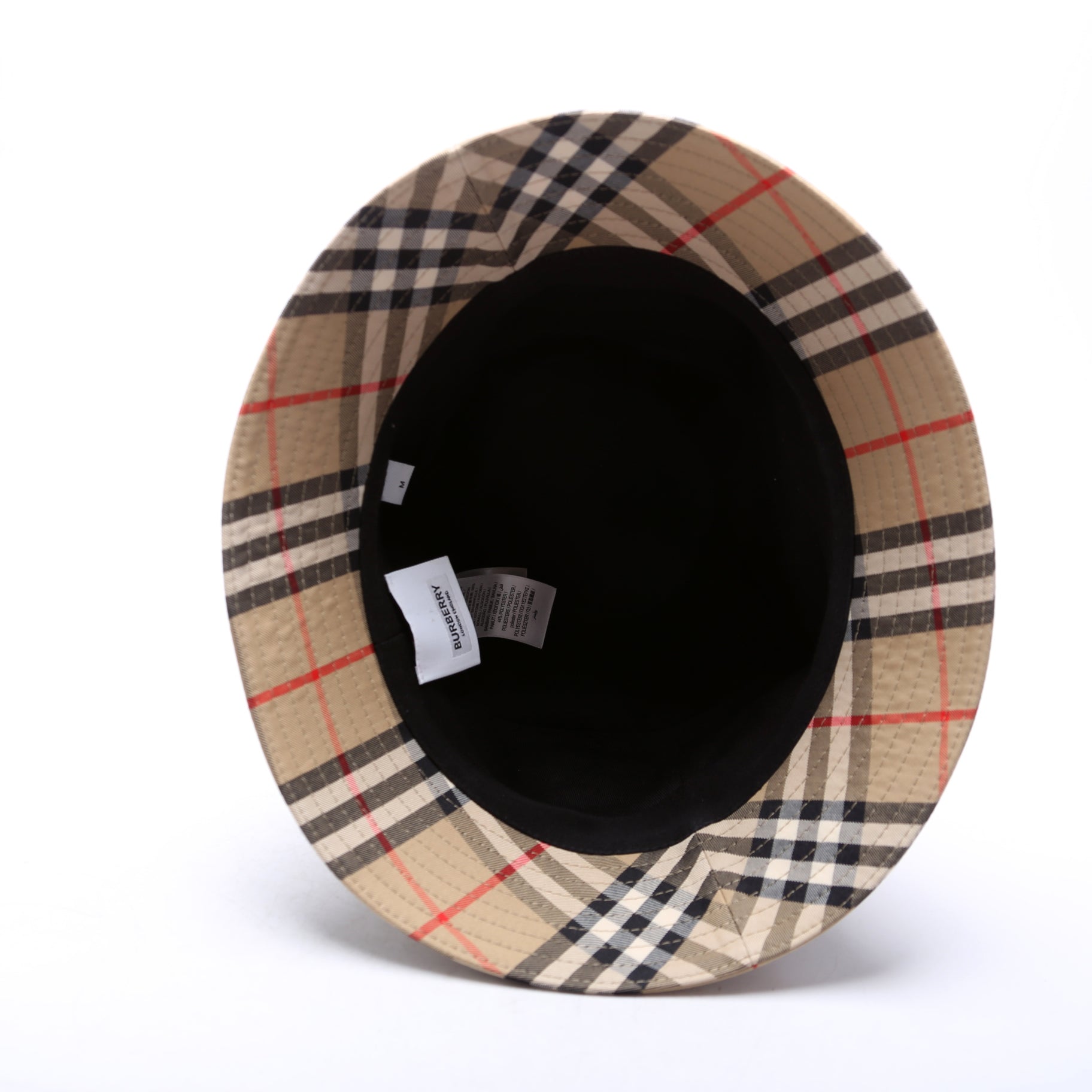 Vintage Check Bucket Hat Size Medium Tan