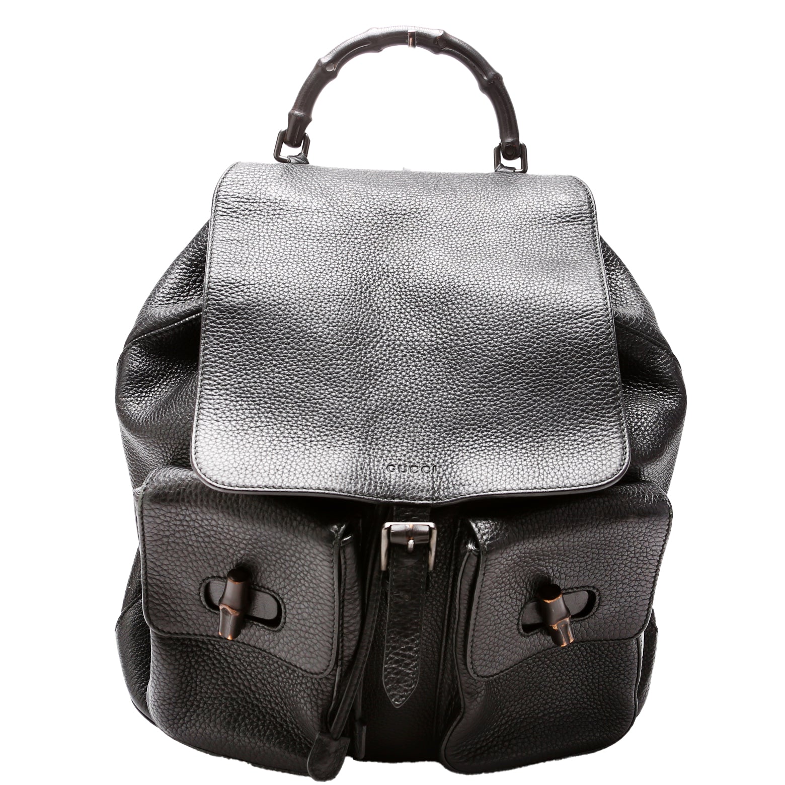 387097 Bamboo Backpack Leather Black