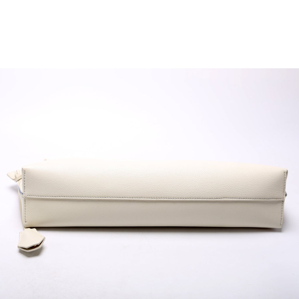 Padlock Leather Clutch White