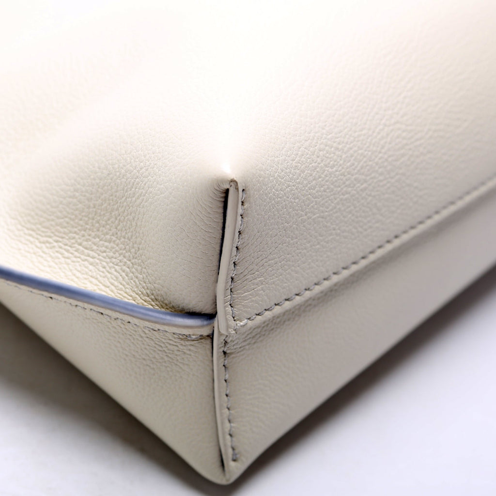 Padlock Leather Clutch White