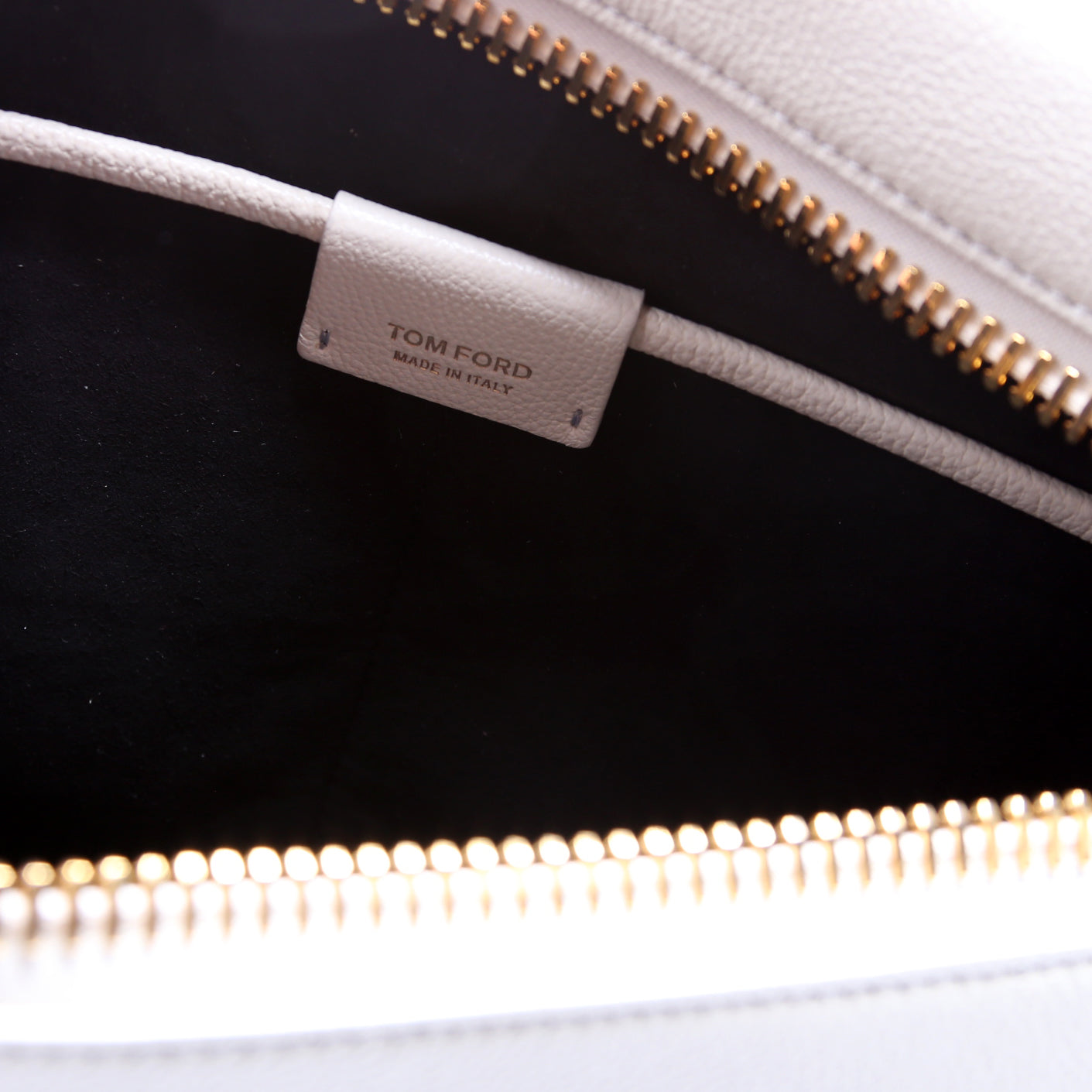 Padlock Leather Clutch White