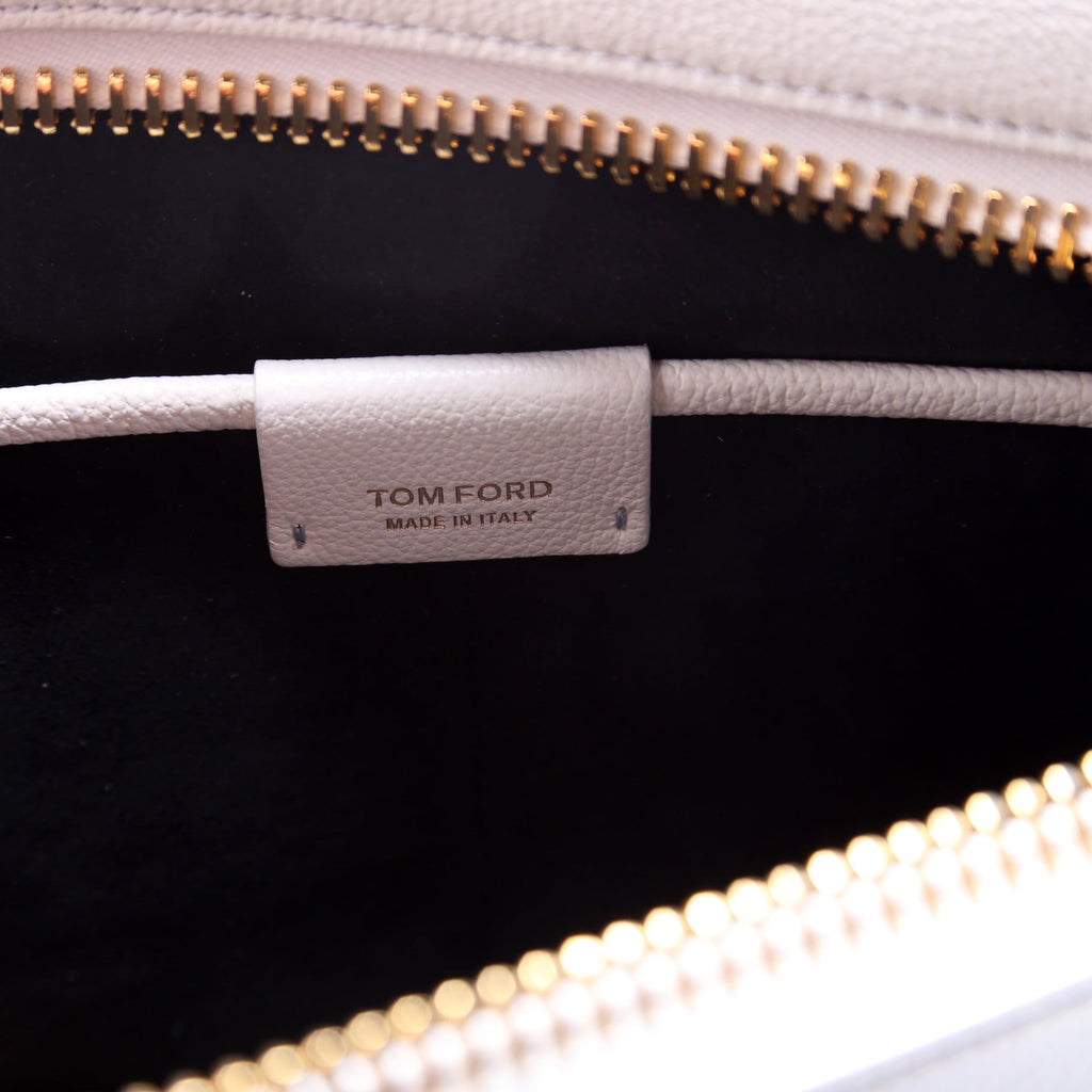 Padlock Leather Clutch White