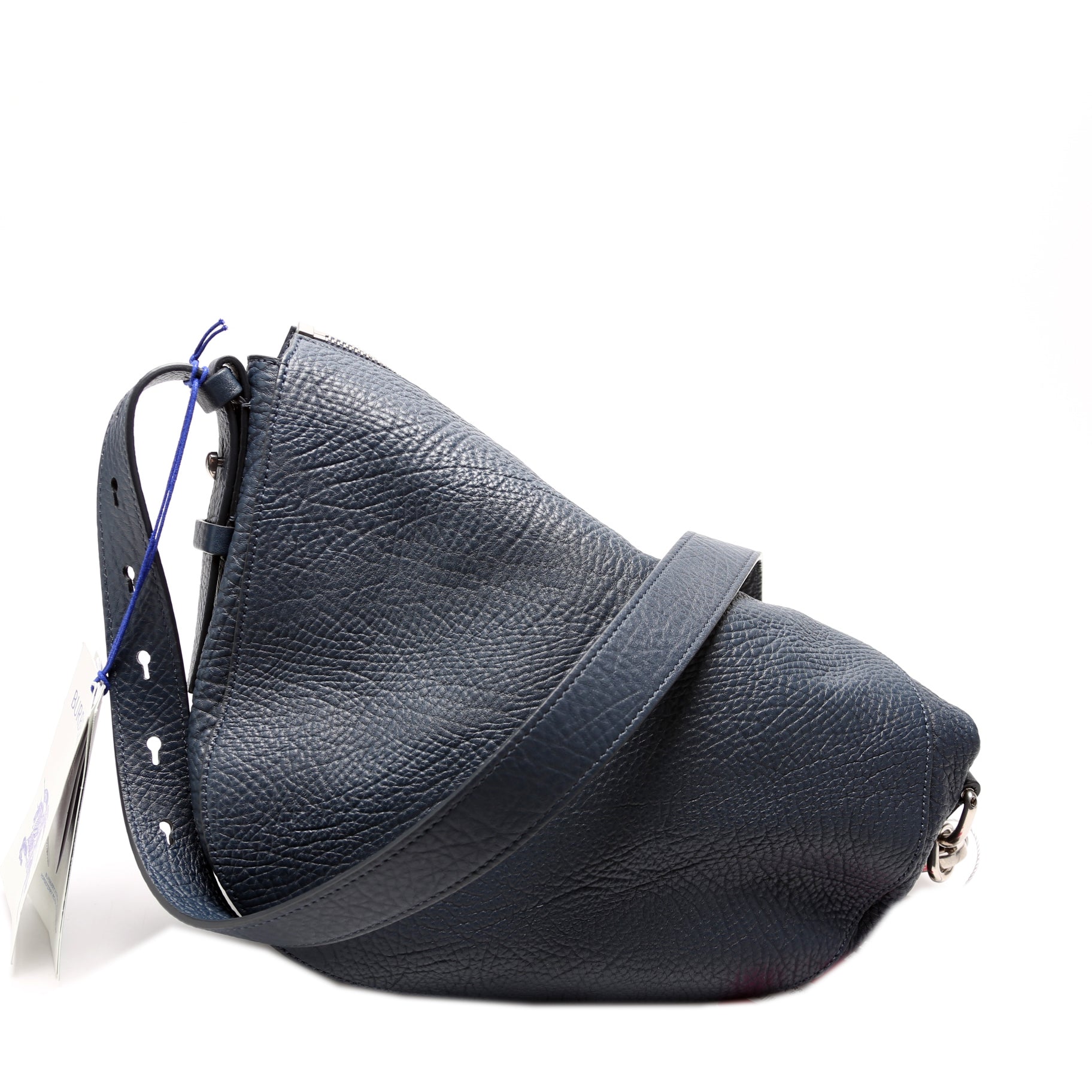 Knight Leather Shoulder Bag Small Navy