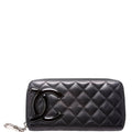 Cambon Ligne Zip Around Long Wallet Black