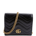 625693 Marmont Card Case With Chain Black
