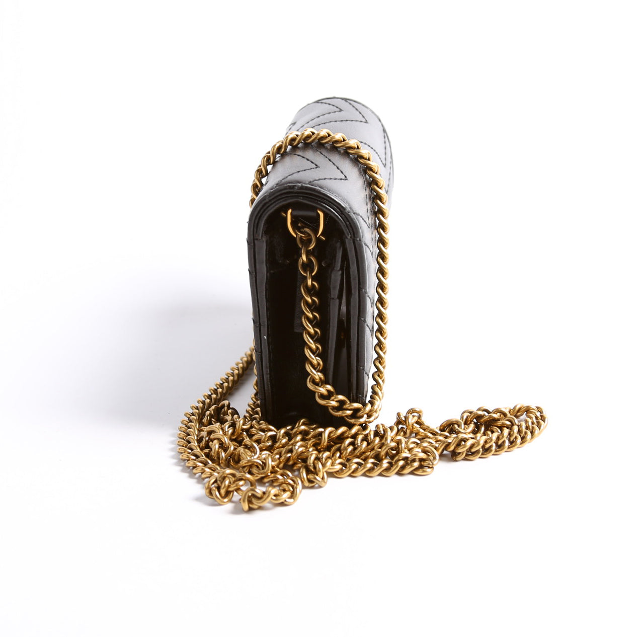 625693 Marmont Card Case With Chain Black
