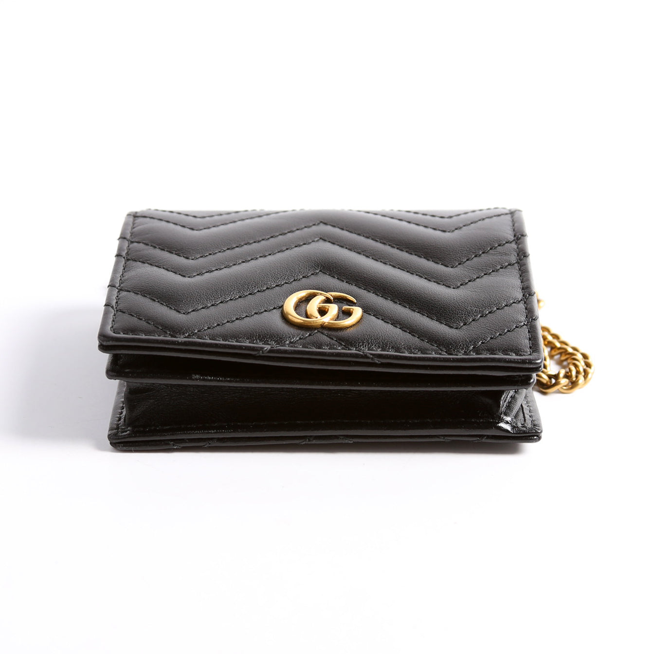 625693 Marmont Card Case With Chain Black
