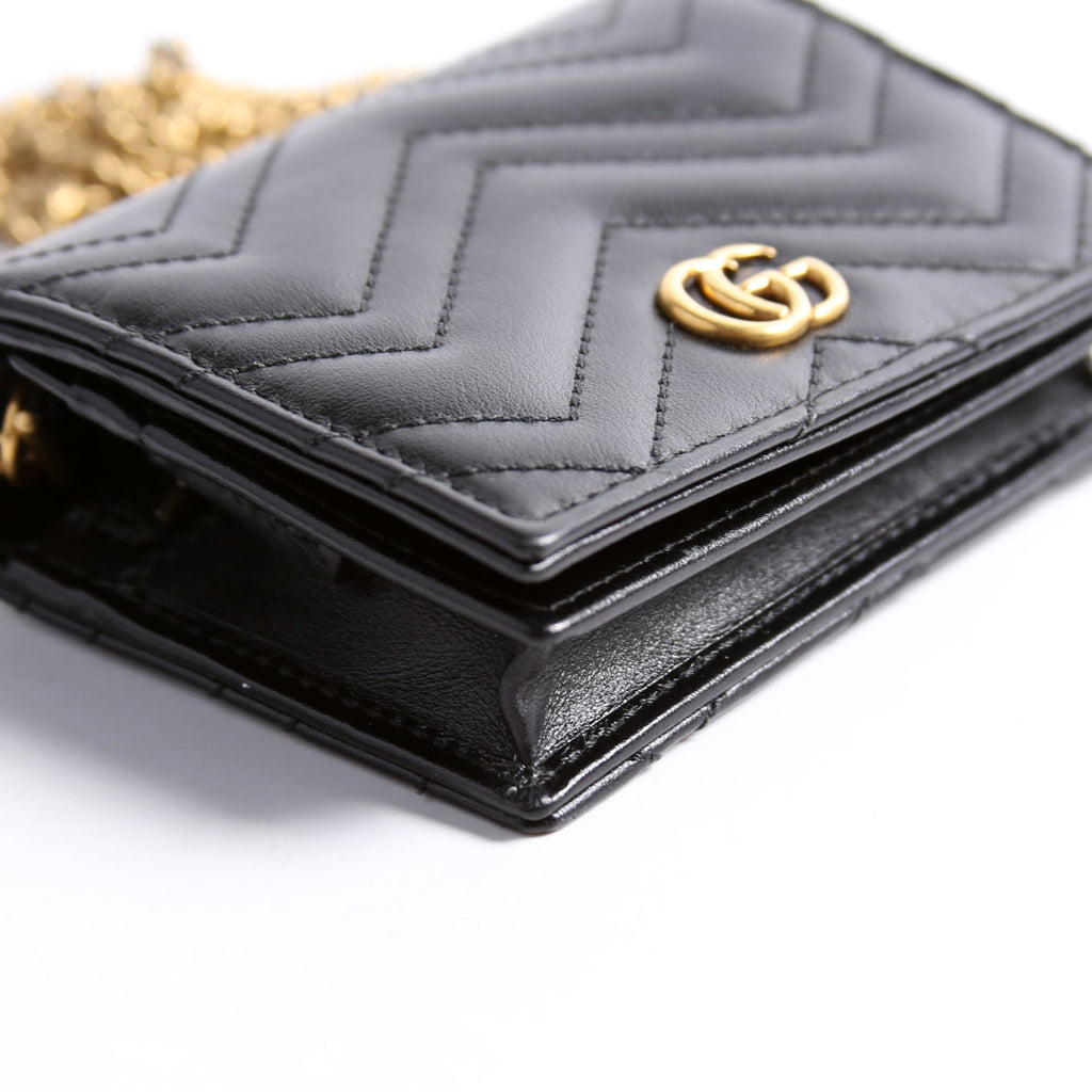625693 Marmont Card Case With Chain Black