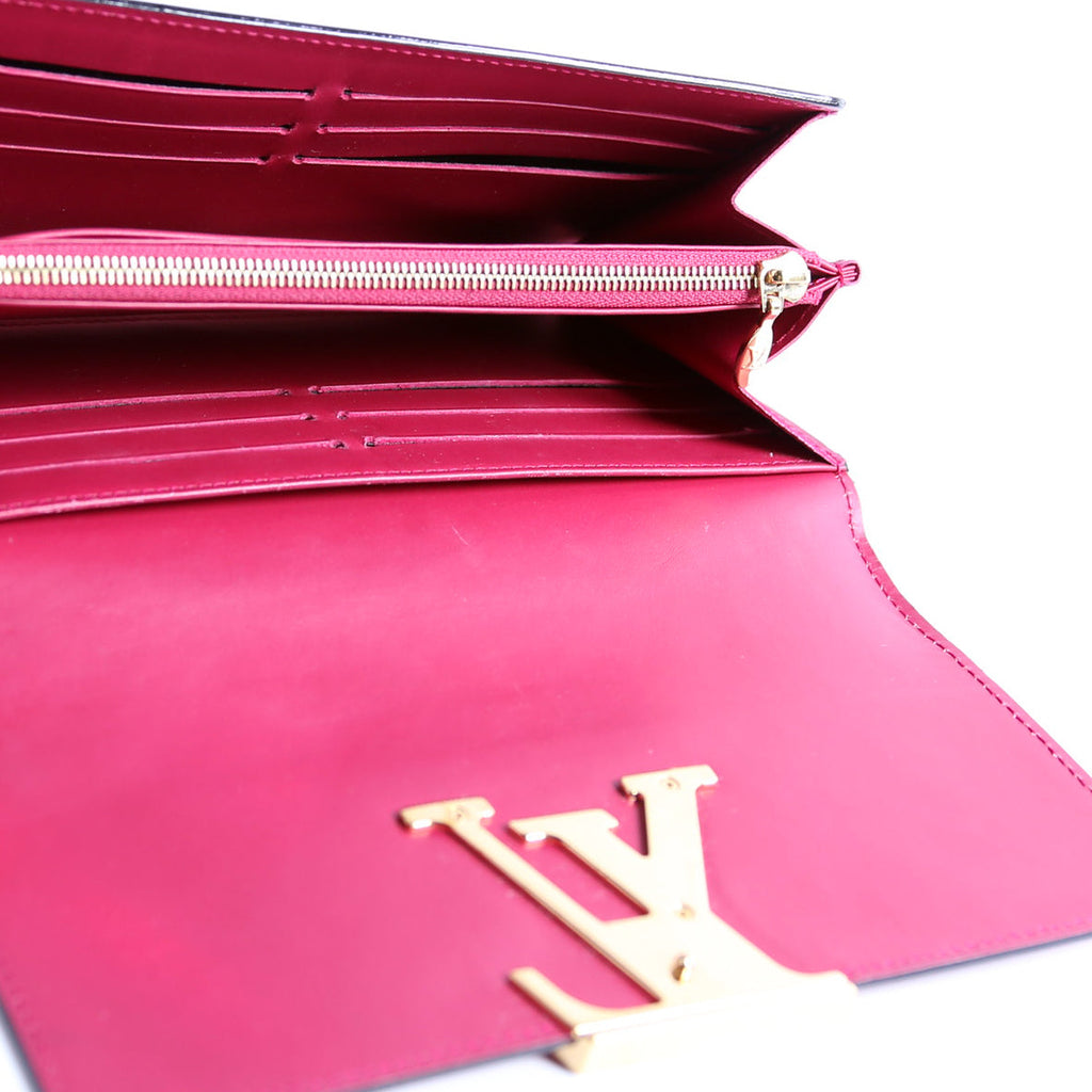 Louise Long Wallet Patent Berry