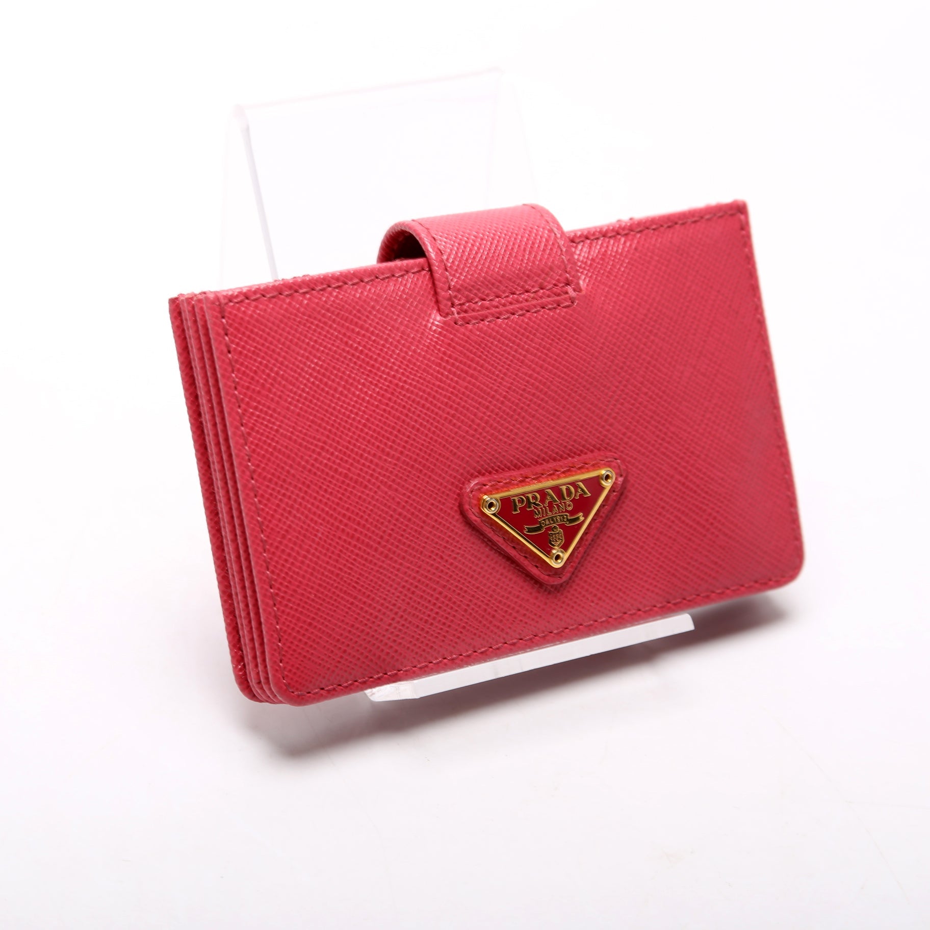 1M1211 Saffiano 5-Guest Card Holder Pink