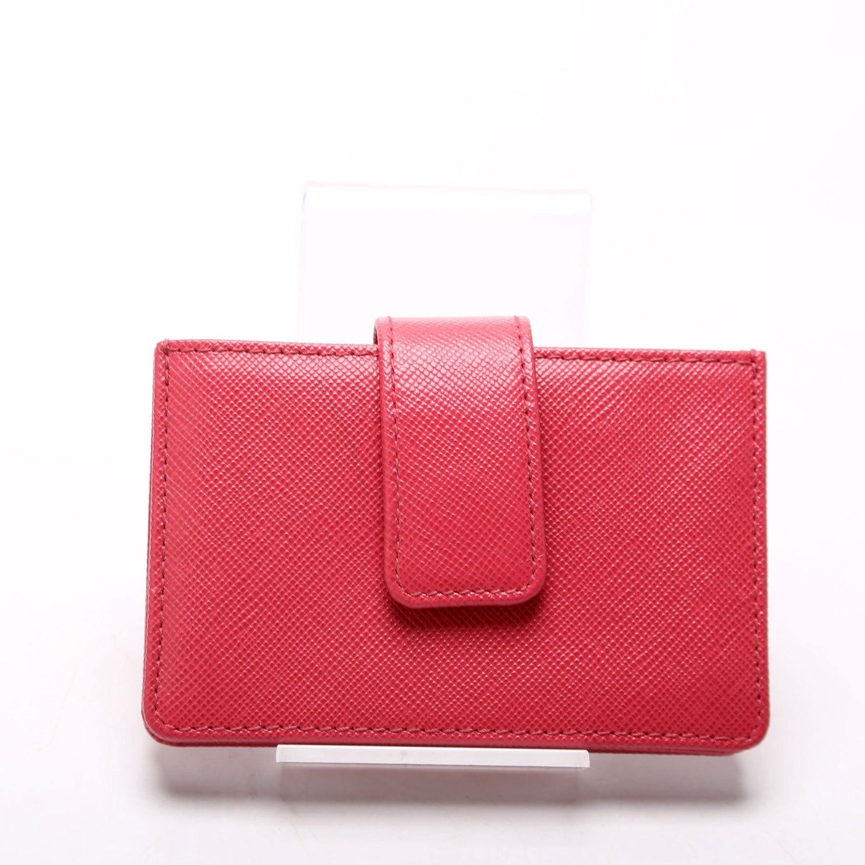 1M1211 Saffiano 5-Guest Card Holder Pink
