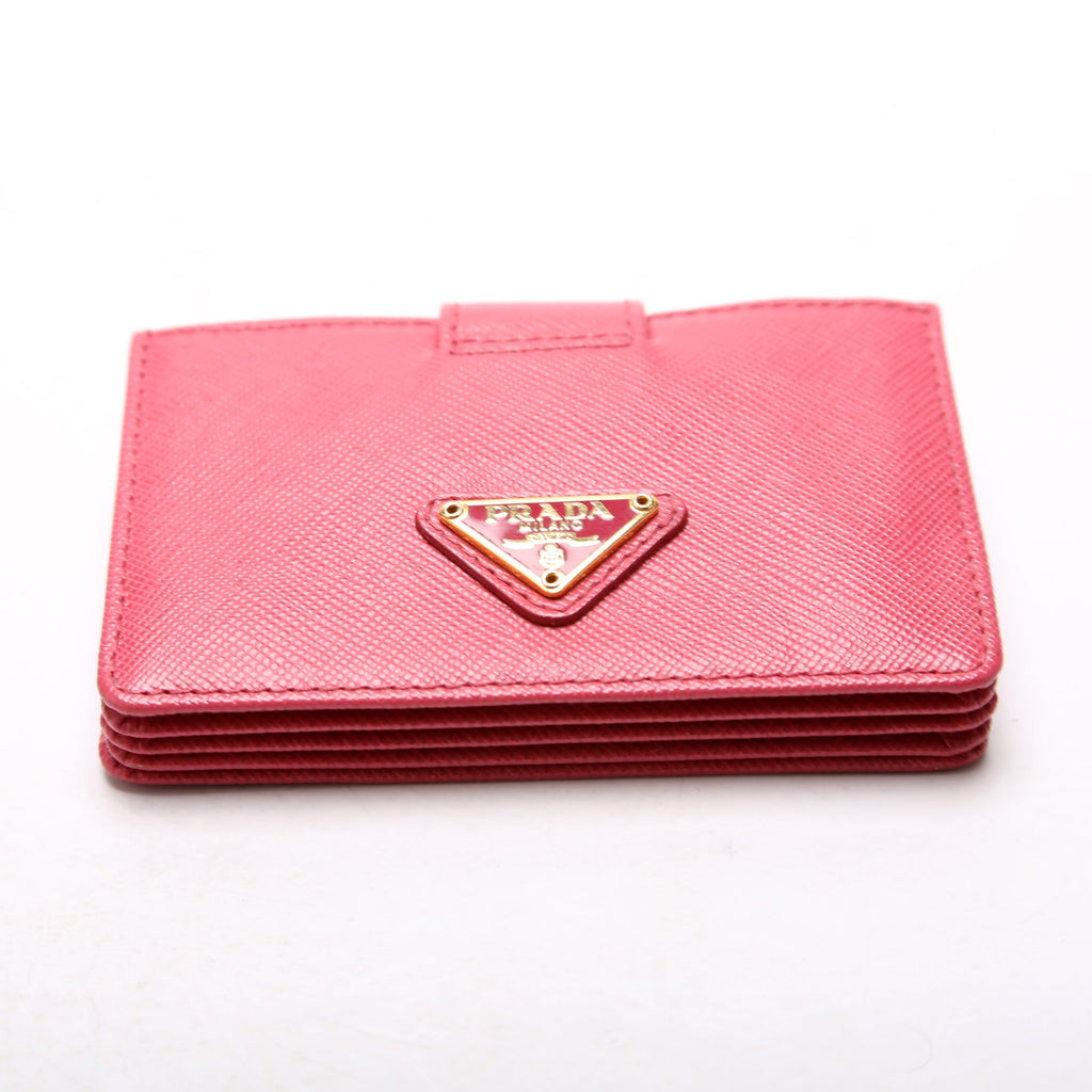 1M1211 Saffiano 5-Guest Card Holder Pink