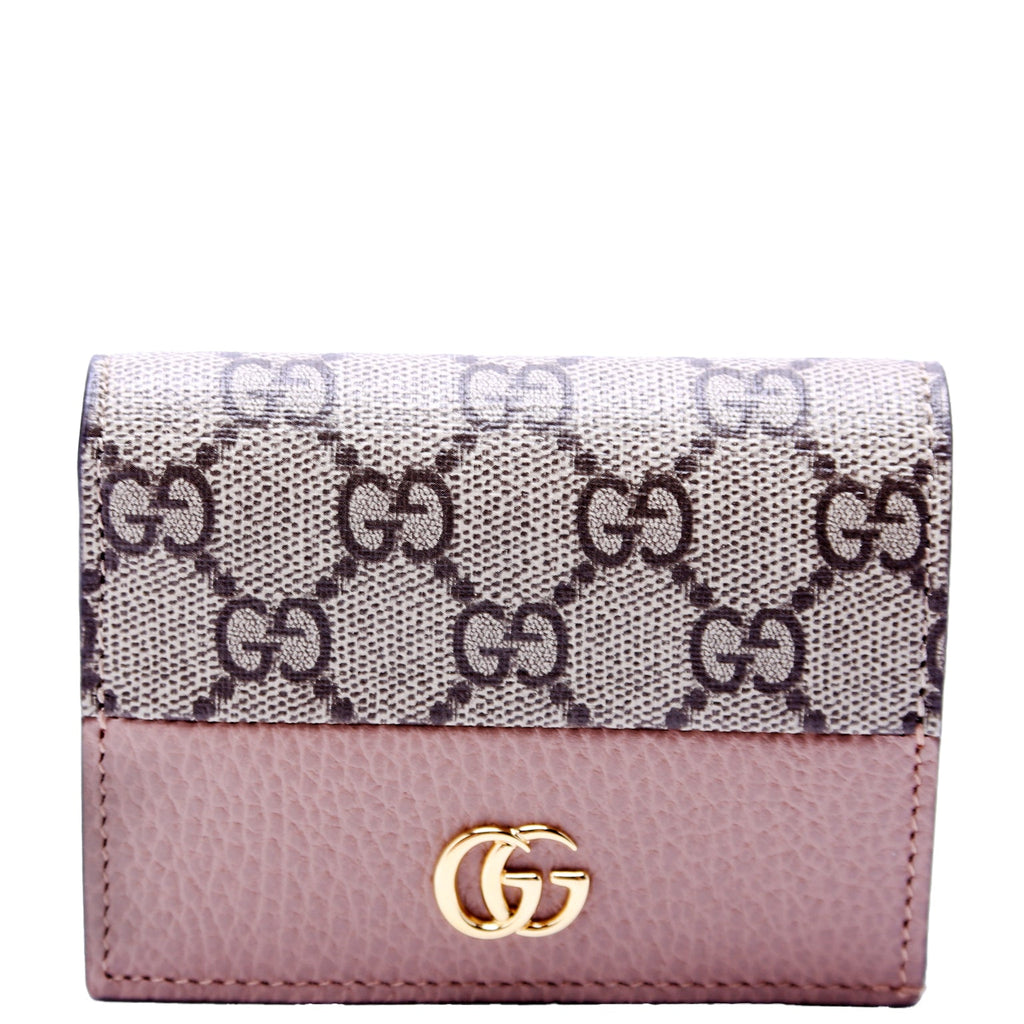 658610 GG Supreme Marmont Card Case Tan