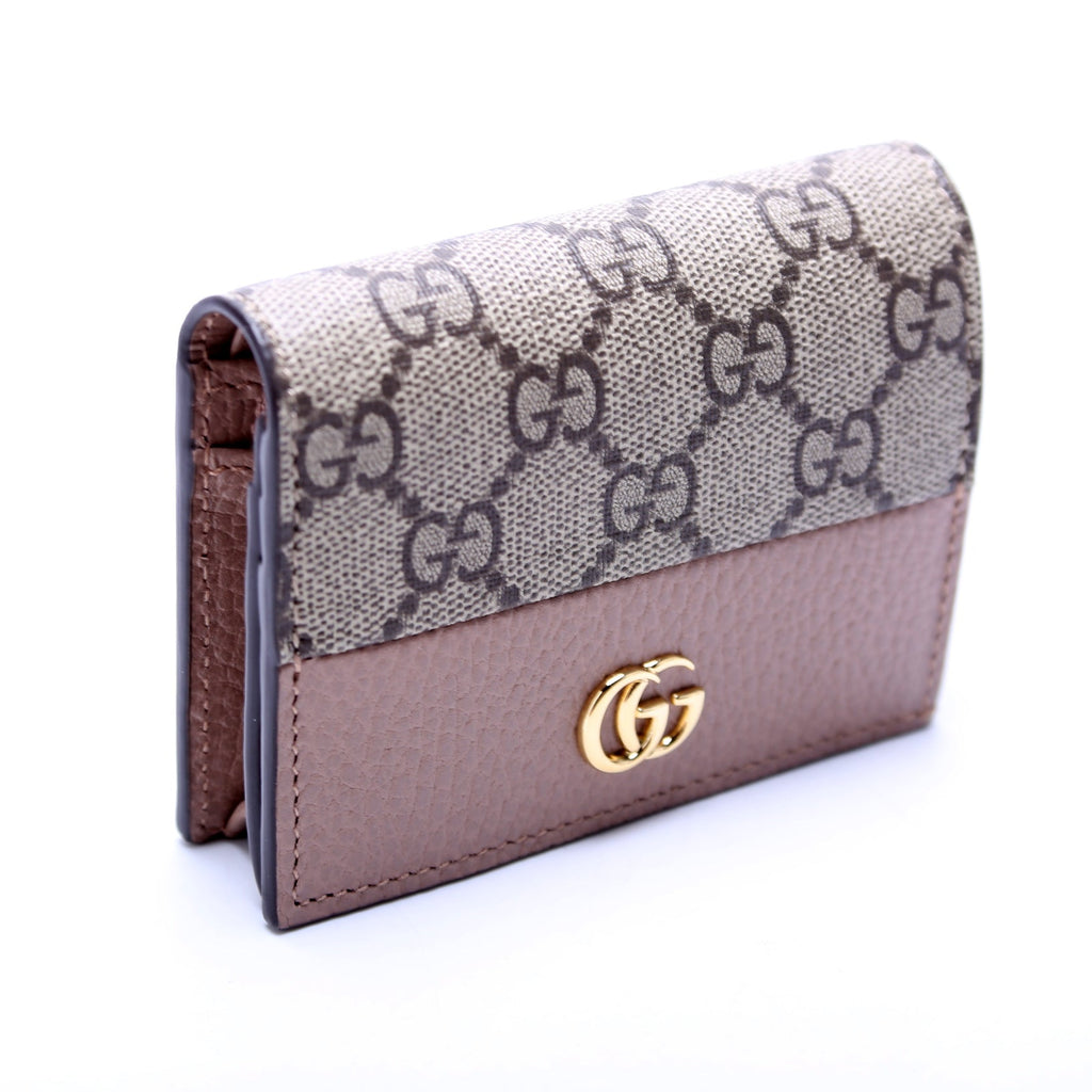 658610 GG Supreme Marmont Card Case Tan