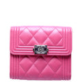Boy Compact Wallet Lambskin 24M Pink