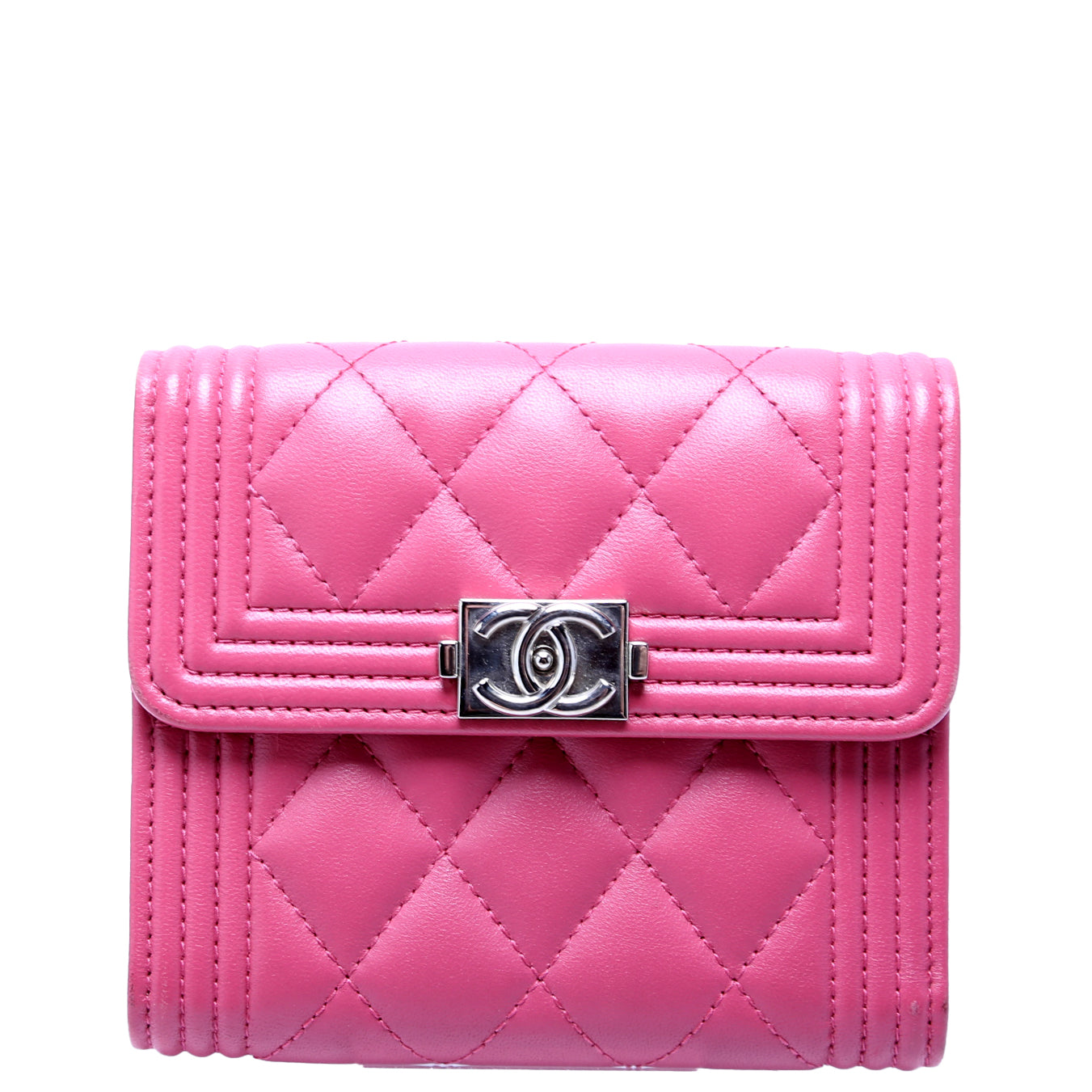 Boy Compact Wallet Lambskin 24M Pink