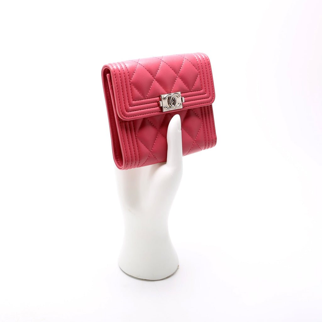 Boy Compact Wallet Lambskin 24M Pink