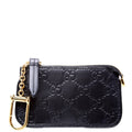 447964 GG Leather Key Pouch Black