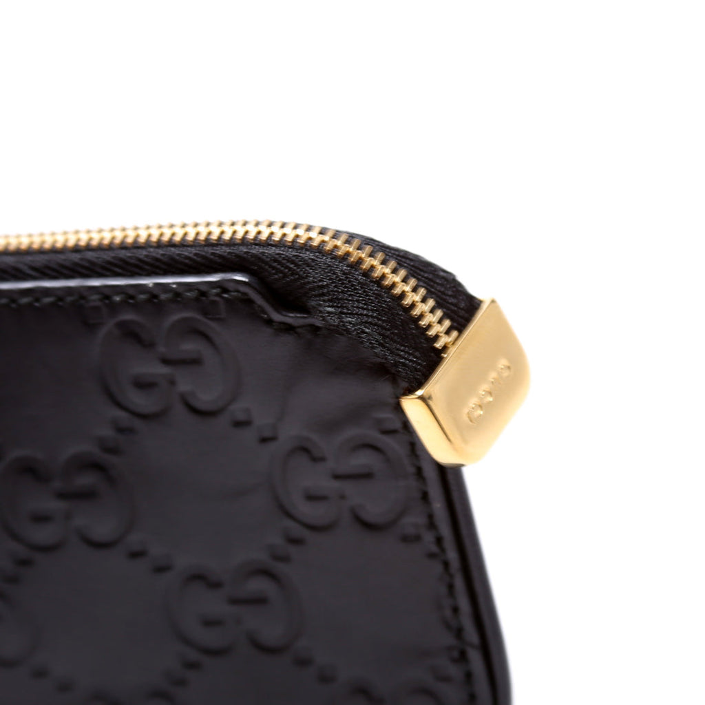 447964 GG Leather Key Pouch Black