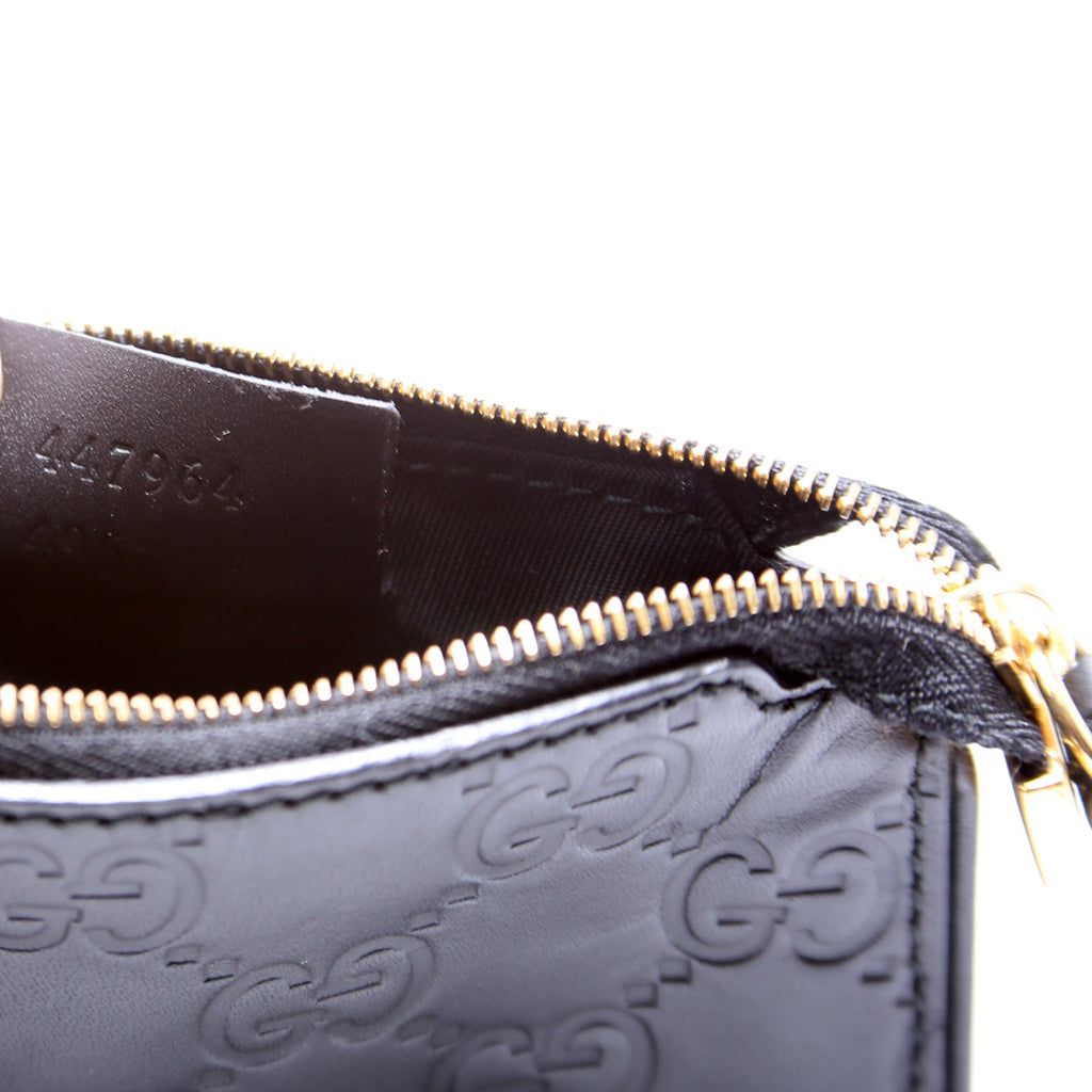 447964 GG Leather Key Pouch Black