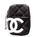 Cambon Cigarette Case Holder Lambskin Black/White