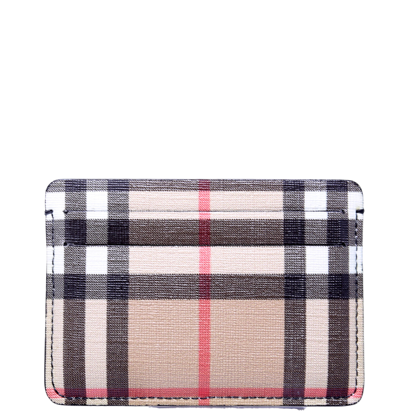 Vintage Check Card Holder Beige/Black