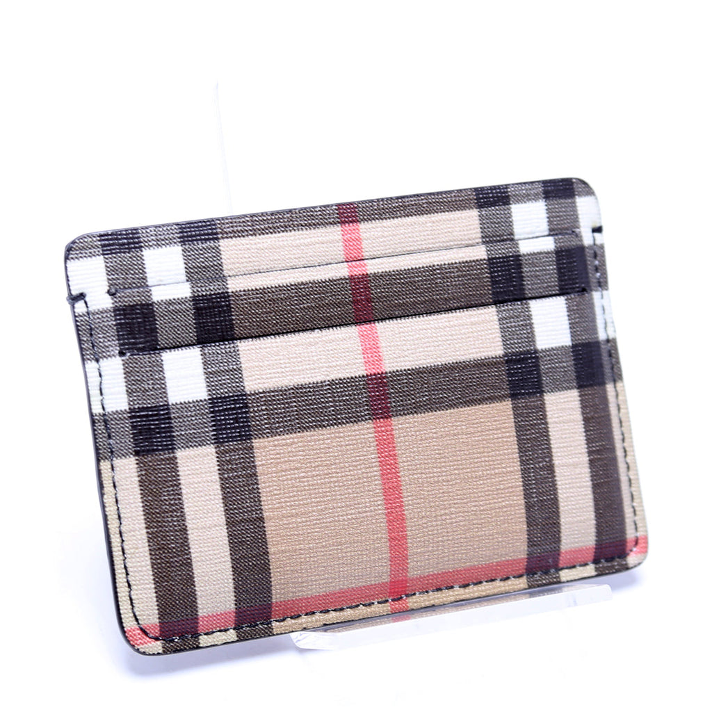 Vintage Check Card Holder Beige/Black