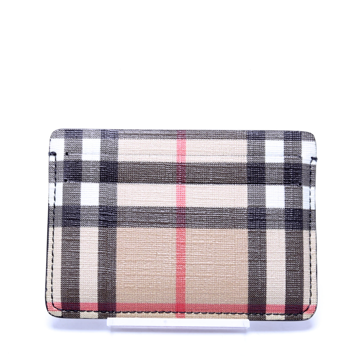 Vintage Check Card Holder Beige/Black