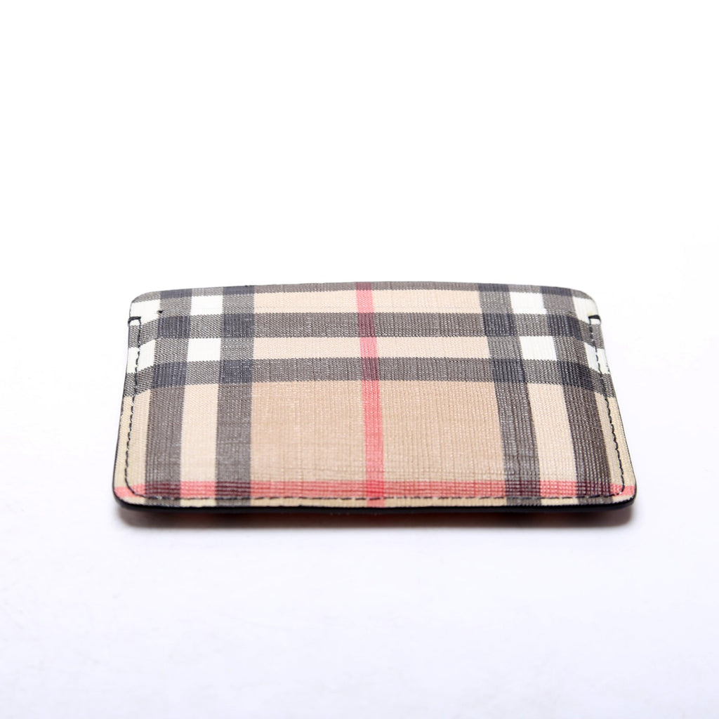 Vintage Check Card Holder Beige/Black