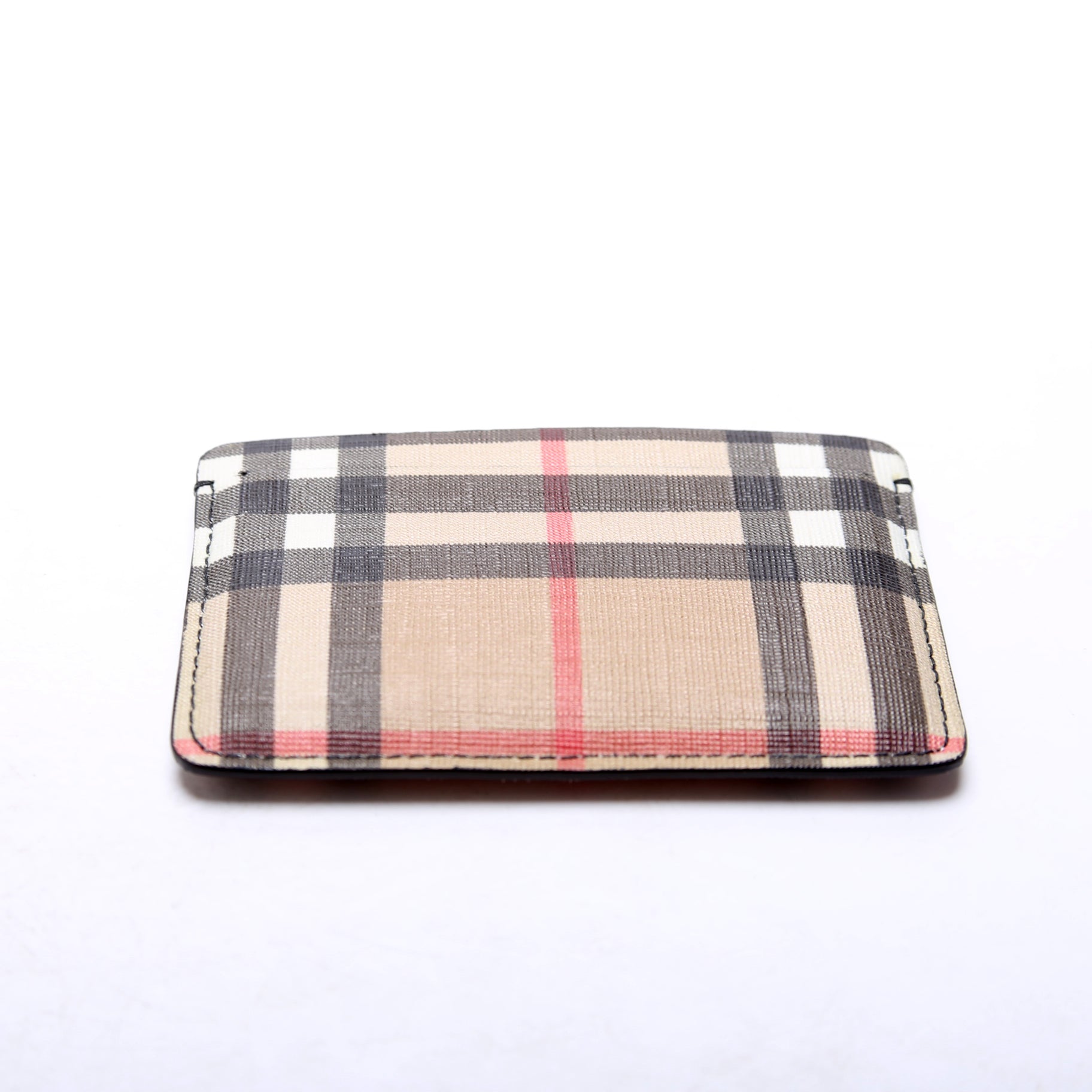 Vintage Check Card Holder Beige/Black