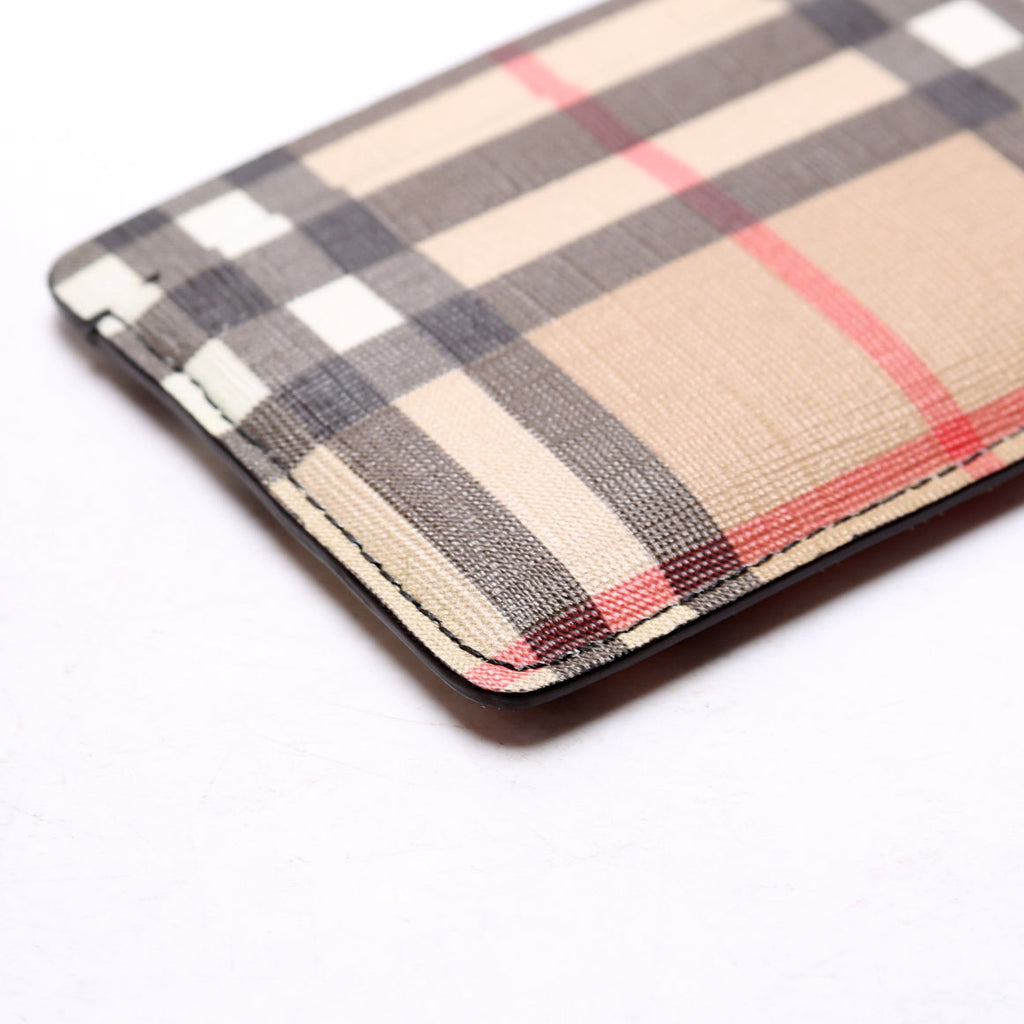 Vintage Check Card Holder Beige/Black