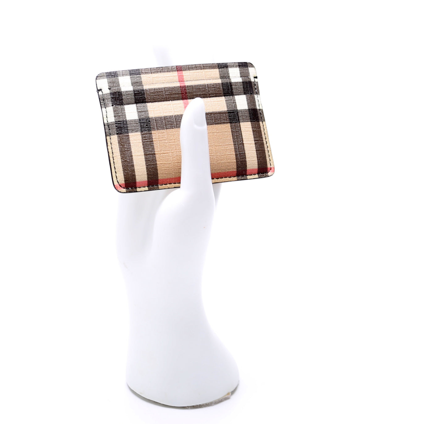 Vintage Check Card Holder Beige/Black